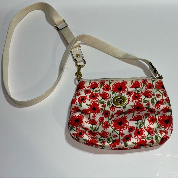 Coach Limited Edition Poppy Floral Sateen Crossbody - Picture 1 of 10